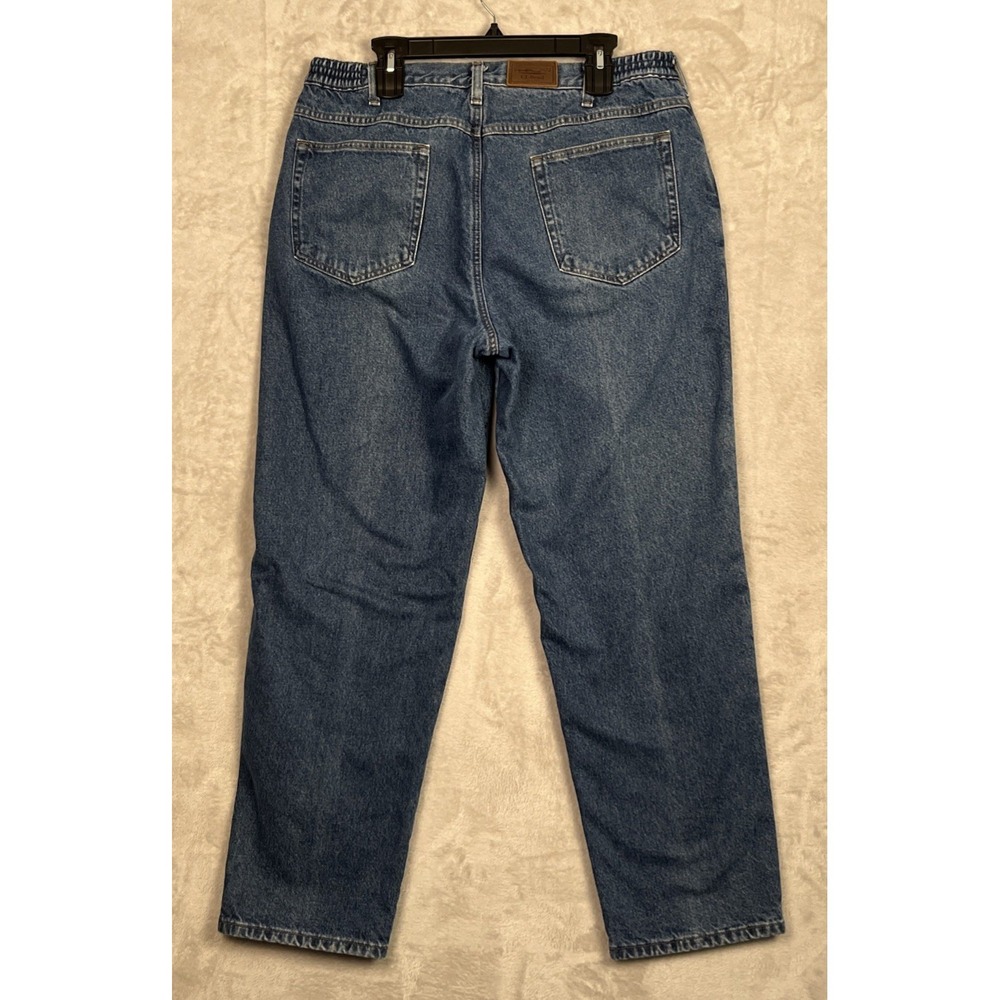 LL Bean Mens Flannel Lined Jeans 38x32 Double L Comfort Waist Blue Denim Pants - Picture 2 of 11